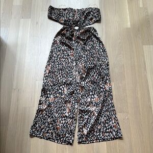 Vici Black and Orange Patterned Jumpsuit